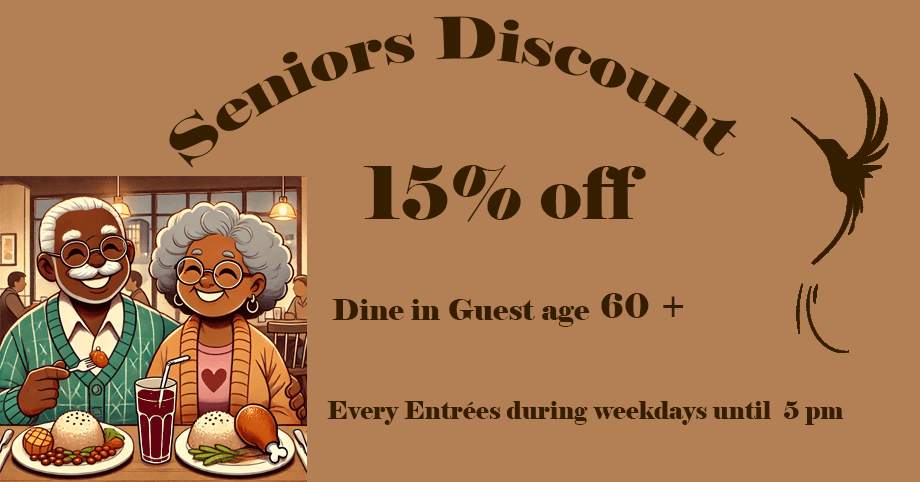 Enjoy 15% Off Senior Meals – Tuesday to Friday Until 5 PM Senior Discount at Xaymaca – 15% off meals for guests 65+ until 5 PM, Tuesday to Friday