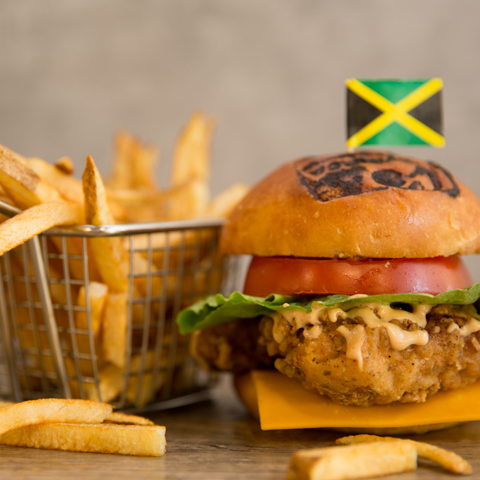 Click to view full image of crispy fried chicken sandwich Fried chicken sandwich with fresh toppings – thumbnail view