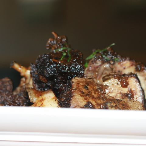 Click to view full image of flavorful jerked pork Jerked pork with smoky marinade – thumbnail view